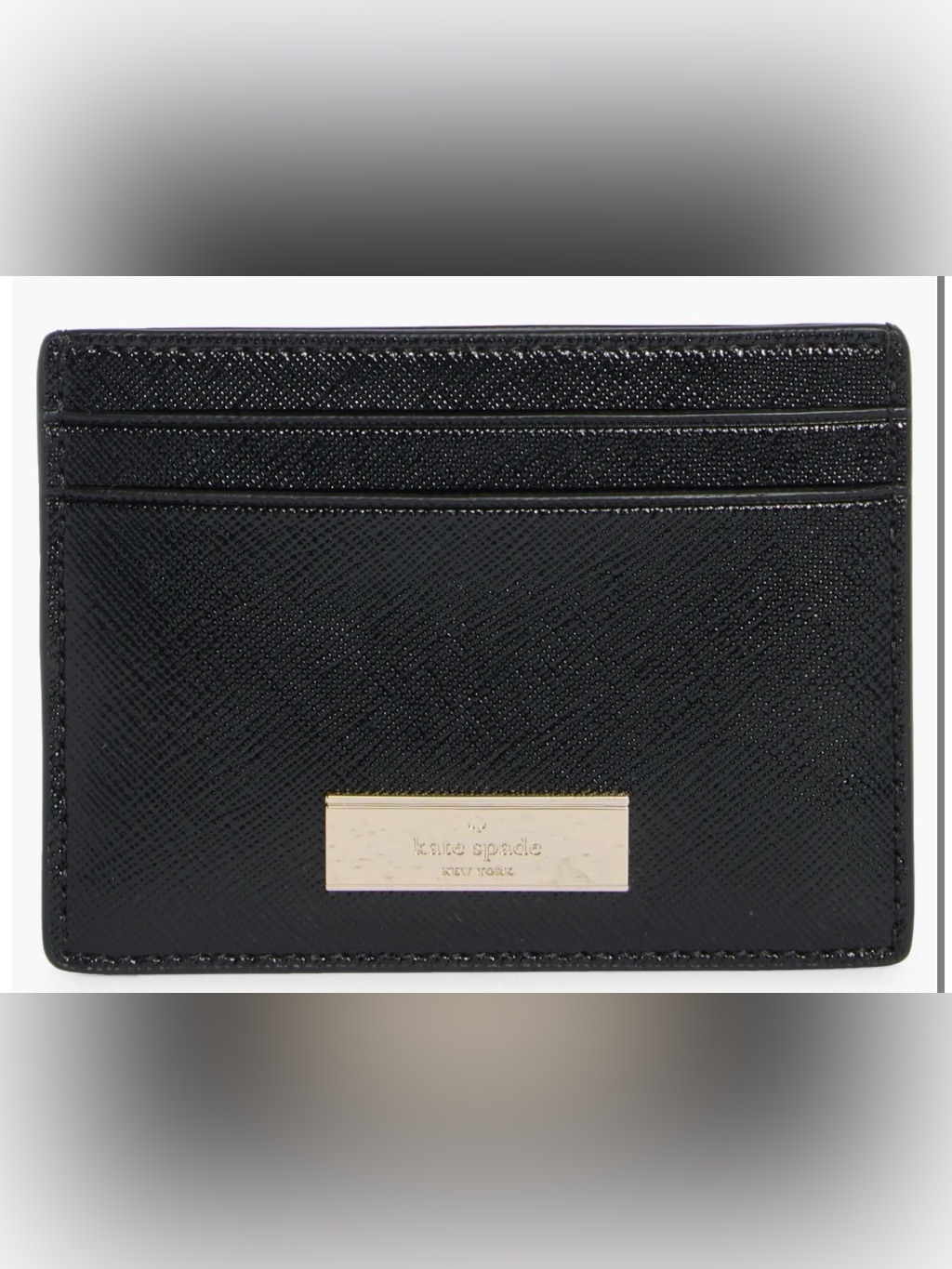 New In Box Kate Spade Black Saffiano Leather Card Holder
